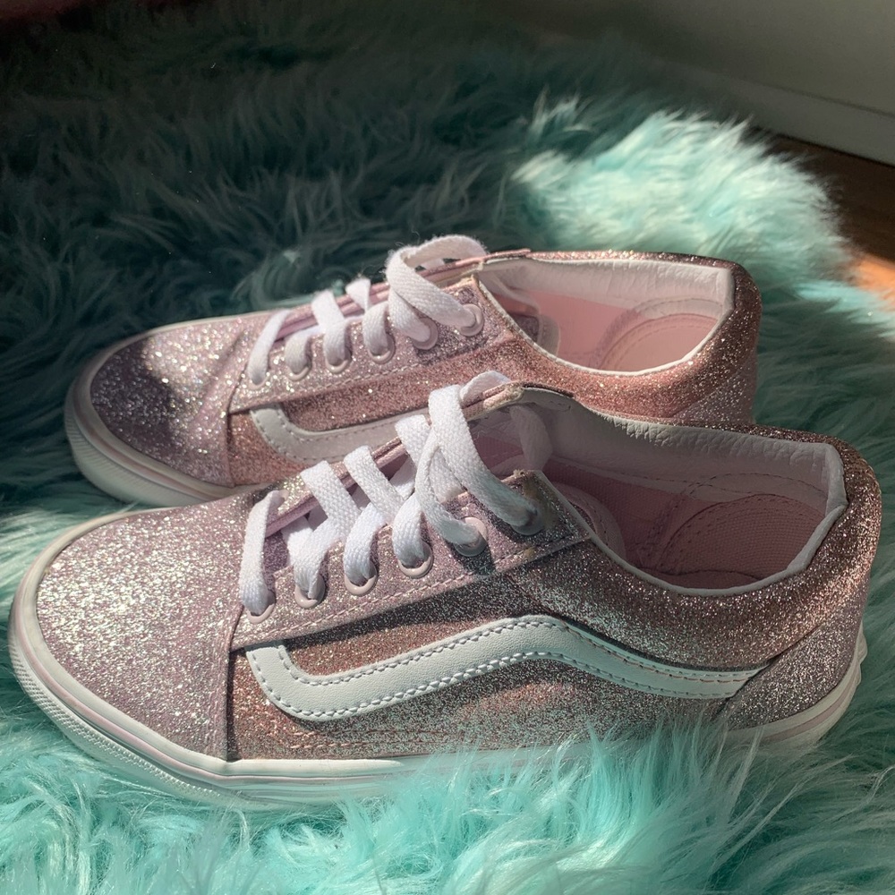 Girls Glitter Vans Size 2